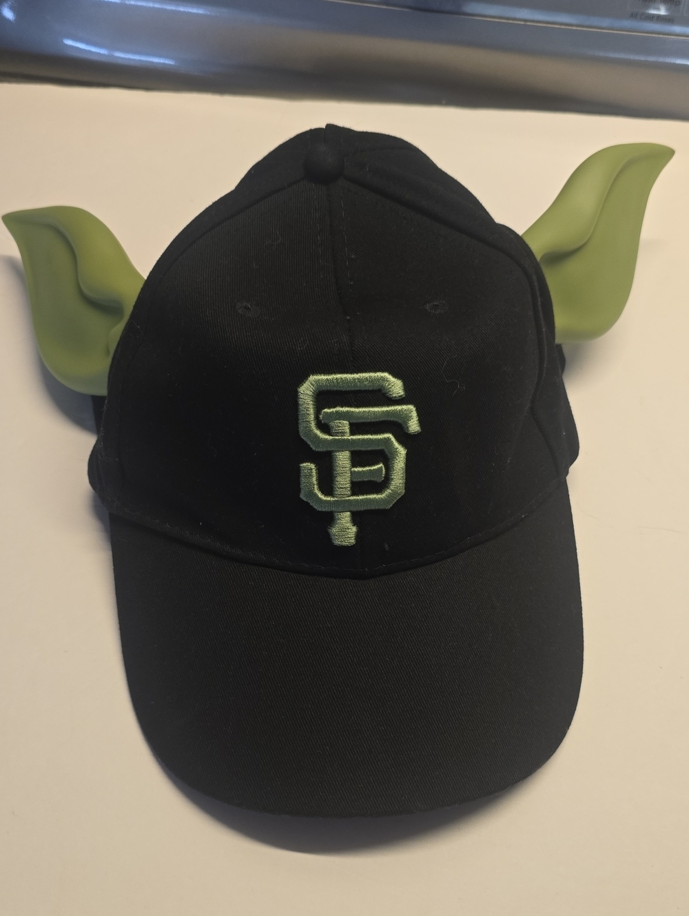 San Francisco Yoda Hat Black Baseball Cap with Green 'SF' Logo